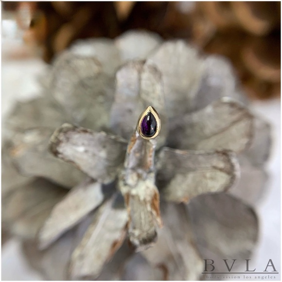 bvla (body vision Los Angeles) 14k Yellow Gold Amethyst Pear Earring End - Picture 4 of 4